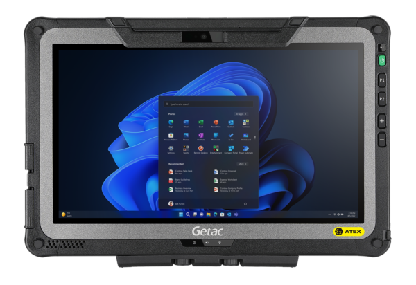Das ATEX- und IECEx-zertifizierte robuste Getac F110-EX Tablet unterstützt die digitale Transformation in Zone 2/22 Gefahrenbereichen.